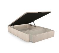 duehome | Luxury MAX, Canapé Abatible con Cajón Frontal Extraíble, Almacenaje, Acabado en Artico, Medidas: 135 cm (Ancho) x 190 cm (Largo) x 31 cm (Alto)