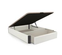 duehome | Luxury MAX, Canapé Abatible con Cajón Frontal Extraíble, Almacenaje, Acabado en Blanco y Grafito, Medidas: 135 cm (Ancho) x 190 cm (Largo) x 31 cm (Alto)