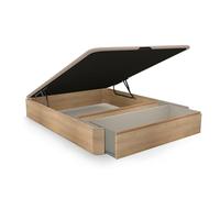 duehome | Luxury MAX, Canapé Abatible con Cajón Frontal Extraíble, Almacenaje, Acabado en Roble, Medidas: 150 cm (Ancho) x 190 cm (Largo) x 31 cm (Alto)