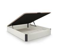 duehome | Luxury Plus, Canapé Abatible con Zapatero Interior, Almacenaje, Acabado en Blanco y Grafito, Medidas: 150 cm (Ancho) x 190 cm (Largo) x 31 cm (Alto)