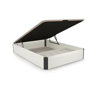 duehome | Luxury Plus, Canapé Abatible con Zapatero Interior, Almacenaje, Acabado en Blanco y Grafito, Medidas: 135 cm (Ancho) x 190 cm (Largo) x 31 cm (Alto)