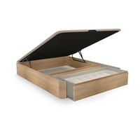 duehome | Luxury Premium, Canapé Abatible con Cajón Zapatero Frontal Extraíble, Acabado en Roble, Medidas: 150 cm (Ancho) x 190 cm (Largo) x 31 cm (Alto)