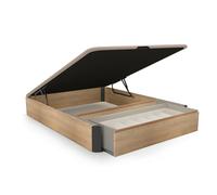 duehome | Luxury Premium, Canapé Abatible con Cajón Zapatero Frontal Extraíble, Acabado en Roble y Grafito, Medidas: 150 cm (Ancho) x 190 cm (Largo) x 31 cm (Alto)