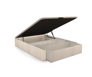duehome | Luxury S-MAX, Canapé Abatible con Cajón Frontal Extraíble y Zapatero Interior, Acabado en Artico, Medidas: 135 cm (Ancho) x 190 cm (Largo) x 31 cm (Alto)