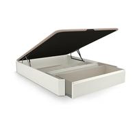 duehome | Luxury S-MAX, Canapé Abatible con Cajón Frontal Extraíble y Zapatero Interior, Acabado en Blanco, Medidas: 150 cm (Ancho) x 190 cm (Largo) x 31 cm (Alto)