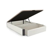 duehome | Luxury S-MAX, Canapé Abatible con Cajón Frontal Extraíble y Zapatero Interior, Acabado en Blanco y Grafito, Medidas: 135 cm (Ancho) x 190 cm (Largo) x 31 cm (Alto)