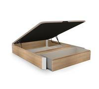 duehome | Luxury S-MAX, Canapé Abatible con Cajón Frontal Extraíble y Zapatero Interior, Acabado en Roble y Blanco, Medidas: 150 cm (Ancho) x 190 cm (Largo) x 31 cm (Alto)