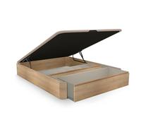 duehome | Luxury S-MAX, Canapé Abatible con Cajón Frontal Extraíble y Zapatero Interior, Acabado en Roble, Medidas: 150 cm (Ancho) x 190 cm (Largo) x 31 cm (Alto)