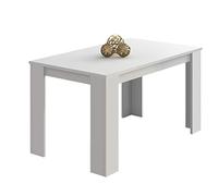 duehome | Mesa Comedor, Mesa Fija, Modelo Berta, Acabado Color Blanco, Medidas: 140 cm (Largo) x 80 cm (Ancho) x 75 cm (Alto)