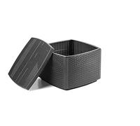 duehome Mesa de Centro/Baúl Exterior, Mesa Polipropileno, Mesa Auxiliar Outdoor, Modelo Kilu, Acabado en Antracita, Medidas: 53 cm (Largo) x 53 cm (Ancho) x 40 cm (Alto)