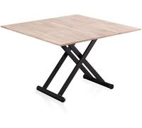 duehome Mesa de centro elevable extensible madera, negro, 114 x 76 x 110