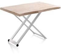 duehome Mesa de centro elevable Fit madera, blanco, 120 x 76 x 80