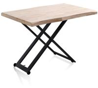 duehome Mesa de centro elevable Fit madera, negro, 120 x 76 x 80