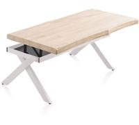 duehome Mesa de centro elevable Fit madera, roble, 120 x 62 x 60