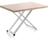 duehome Mesa de centro elevable madera, blanco, 120 x 76 x 80