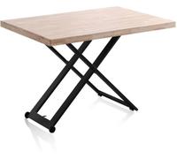 duehome Mesa de centro elevable madera, negro, 120 x 76 x 80