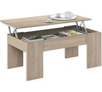duehome Mesa de centro elevable melamina, roble, 100 x 45 56 x 50