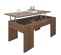 duehome | Mesa de Centro elevable, mesita de salón Comedor, Acabado en Nogal, Modelo Gala, Medidas: 90 cm (Largo) x 50 cm (Ancho) x 33,8/45,3 cm (Alto)