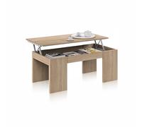 duehome | Mesa de Centro Elevable, Mesita de Salon Comedor, Modelo Calex, Acabado en Roble Canadian, Medidas: 100 cm (Largo) x 50 cm (Ancho) x 43-54 cm (Alto)