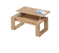 duehome | Mesa de Centro elevable, Mesita para Salon, Mesa Auxiliar, Modelo Neo, Acabado en Color Roble Nodi, Medidas: 105 cm (Largo) x 55 cm (Ancho) x 45-54 cm (Alto)