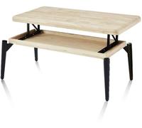 duehome Mesa de centro elevable padma madera, negro, 120 x 47 x 60