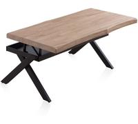 duehome Mesa de centro elevable xena fit madera, roble, 120 x 62 x 60