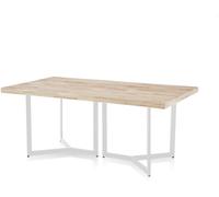 duehome Mesa de comedor 150 madera, blanco, 150 x 76 x 90