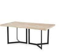 duehome Mesa de comedor 150 madera, negro, 150 x 76 x 90