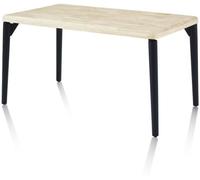 duehome Mesa de comedor 160 madera, negro, 160 x 76 x 100