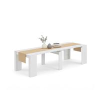 duehome | Mesa de Comedor, Consola, Mesa Extensible, Mesa para Salon, Recibidor o Cocina, Acabado en Blanco Artik, Modelo Denis, Medidas: 50-235 cm (Largo) x 90 cm (Ancho) x 78 cm (Alto)