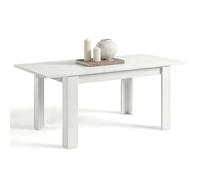 duehome | Mesa de Comedor Extensible, Mesa Rectangular, Modelo Sira, Acabado en Blanco Artik, Medidas: 123-173 cm (Largo) x 90 cm (Ancho) x 78 cm (Alto)