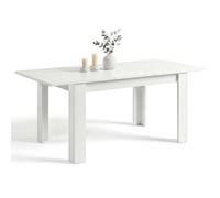 duehome | Mesa de Comedor Extensible, Mesa Rectangular, Modelo Danna, Acabado en Blanco Artik, Medidas: 140-190 cm (Largo) x 90 cm (Ancho) x 78 cm (Alto)