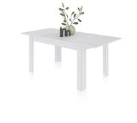 duehome | Mesa de Comedor Extensible, Mesa Rectangular, Modelo Danna, Acabado en Blanco Artik, Medidas: 140-190 cm (Largo) x 90 cm (Ancho) x 78 cm (Alto)