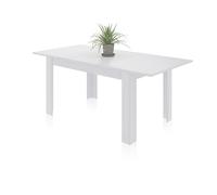 duehome | Mesa de Comedor Extensible, Mesa Rectangular, Modelo Danna, Acabado en Blanco Brillo, Medidas: 140-190 cm (Largo) x 90 cm (Ancho) x 78 cm (Alto)