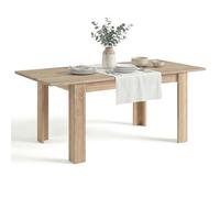 duehome | Mesa de Comedor Extensible, Mesa Rectangular, Modelo Danna, Acabado en Roble Canadian, Medidas: 140-190 cm (Largo) x 90 cm (Ancho) x 78 cm (Alto)