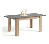 duehome | Mesa de Comedor Extensible, Mesa Rectangular, Modelo Sira, Acabado en Roble Canadian y Gris Grafito, Medidas: 140-190 cm (Largo) x 90 cm (Ancho) x 78 cm (Alto)