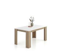 duehome | Mesa de Comedor, Mesa Fija, Modelo Naya, Acabado en Roble Canadian y Blanco Artik, Medidas: 140 cm (Largo) x 80 cm (Ancho) x 75 cm (Alto)