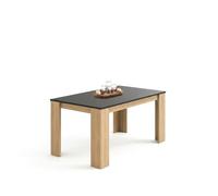 duehome | Mesa de Comedor, Mesa Fija, Modelo Naya, Acabado en Roble Canadian y Grafito, Medidas: 140 cm (Largo) x 80 cm (Ancho) x 75 cm (Alto)