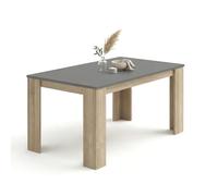 duehome | Mesa de Comedor, Mesa Fija, Modelo Naya, Acabado en Roble Canadian y Grafito, Medidas: 140 cm (Largo) x 80 cm (Ancho) x 75 cm (Alto)