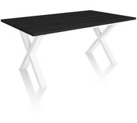 duehome Mesa de comedor oana 170 tablero, negro, 167 x 75 x 90