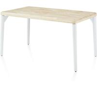 duehome Mesa de comedor padma 140 madera, blanco, 140 x 76 x 80