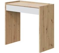 duehome Mesa de escritorio con 1 cajón roble nodi y blanco artik