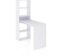 duehome Mesa de escritorio con estantería Cosmic, Blanco Artik