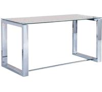duehome Mesa de escritorio cristal, metal, 140 x 75 x 70cm
