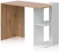 duehome Mesa de escritorio dess melamina, blanco artik, 100 x 73 x 50