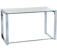 duehome Mesa de escritorio XL cristal, metal, 120 x 74 x 60