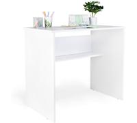 duehome Mesa de estudio melamina, blanco, 49,5 x 77 x 90
