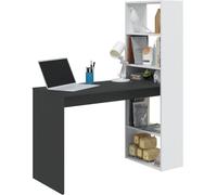 duehome Mesa escritorio con estantería Duplo - Blanco/Antracita