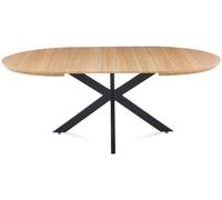 duehome Mesa redonda extensible asuna mdf, roble, 130 x 76 x 130