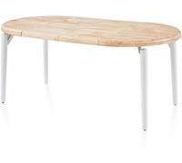 duehome Mesa redonda extensible padma madera, blanco, 100 x 76 x 100